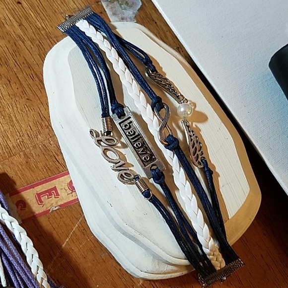 Multi Layer Vegan Leather Bracelet 7" - Picture 1 of 1